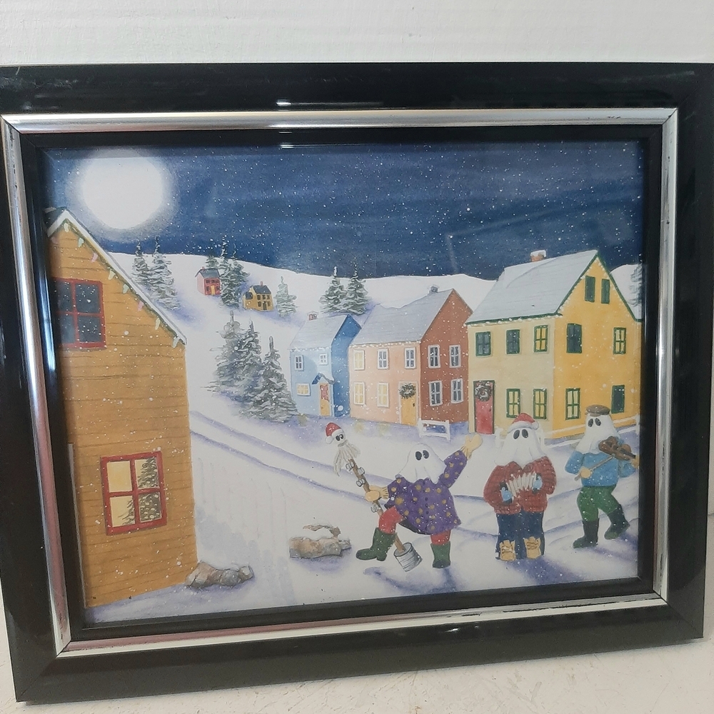 Newfoundland Mummers Framed Art Print. 12 x 10 inches